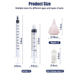 Pet Nursing Bottle, Nursing Bottle Kits, Kitten Bottle Feeding Kit, Fit for Feeding Newborn Puppies, Kitten, Squirrel, with 2 Replacement Nipple for Nursing Puppy Milk