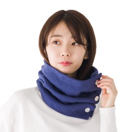 CUMUCO Neck Warmer with Button, One Size Fits Most, Unisex, Approx. 11.2 x 11.8 inches (28.5 x 30 cm), Cotton, 5 Colors, Made in Japan, Yes