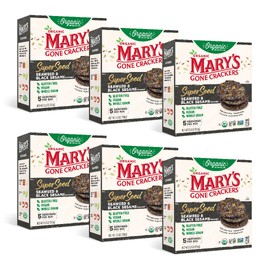 Mary's Gone Crackers Mary's Gone Crackers Organic Super Seed Crackers, Seaweed & Black Sesame - Gluten-Free, NON-GMO, Vegan & Whole Grain, 5.5 Ounce (Pack of 6)