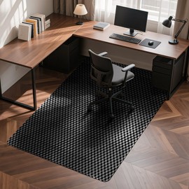 BesWin Office Chair Mat for Hard Floors, 48" x 60" Heavy Duty Large Computer Desk Chair Mats for Hardwood Floor, Anti-Slip Under Chair Floor Protector Mat for Home Office, Gaming - Black
