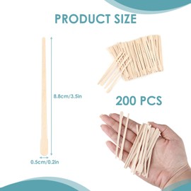 Set mit 200 Holzstäbchen, Einweg-Spatel für Augenbrauen, Lippen und Gesicht, unverzichtbares Zubehör für Make-up und Masken, geeignet für heiße und kalte Wachse