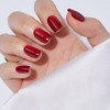 Findigit Short Red Fake Press On Nails - Cat Eye