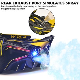 RZAPE Toddler Car Toys 1/24 Diecast Cars Compatible for Bolide Model Car Collection,Spray Bolide Toy Car for Boys,Pull Back Cars with Light and Sound,Toy Cars for Boys Age 4-7（Yellow）