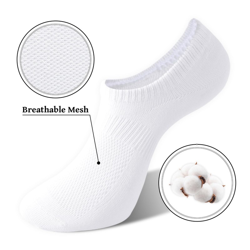 Irisbear Womens No Show Socks Thin Cotton Non Slip Low
