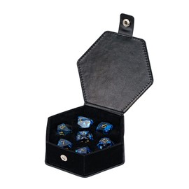 UDIXI 7-Piece Glass Dice Set D&D, MultiFaceted Diamond-Cut Glass DND Dice for Dungeons and Dragons RPG Tabletop Games (Blue)