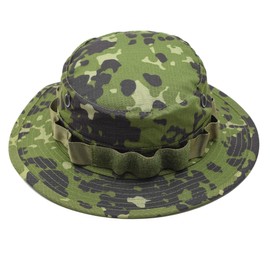 Danish Army Style Boonie Cap Tacgear Military hat Danish M84 camo Woodland Ripstop Wide Brim (Large)