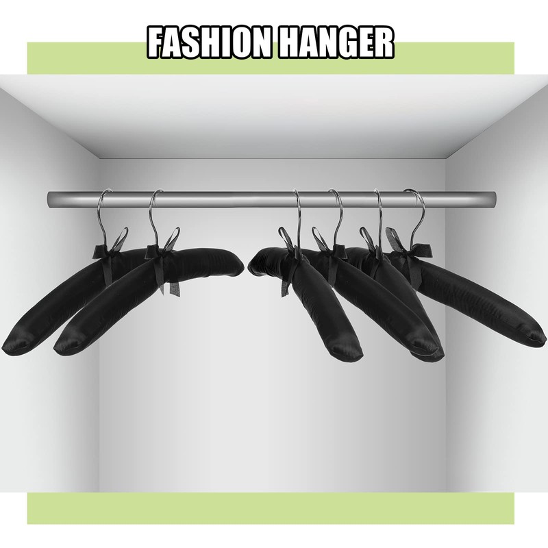 Jetec 24 Pieces Satin Padded Hangers with 360° Swiveling Hook