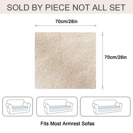 ShowyLive Soft Velvet Sofa Cover 1 2 3 4 Seater Non-Slip Couch Sofa Slipcovers Sofa Cushion Covers Sofa Protectors from Pets/Kids/Dogs- Super Soft Armrest/Backrest Covers (Beige, 28 * 28 inch)