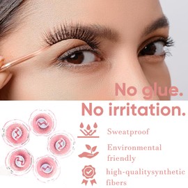 XTKDAIUI Self Adhesive Eyelashes,3D Dense Self Adhesive Lashes,Eyelashes Fluffy Natural Look No Glue Needed,Reusable False Lashes Wispy,48H Strong Hold,No Sticky Residue,Easy Put on (W08)