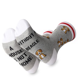 Beagle Owner Gifts A House Is Not A Home Without A Beagle Socks Dog Lover Gifts for Women Men Beagle Mom Dad Pet Owner Rescue Gifts