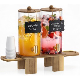 1.5 Gallon Drink Dispenser for Parties (2 Pack) Glass Beverage Dispenser