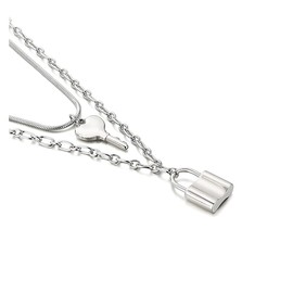 Pera Jewelry Filled Lock Pendant, 14K Gold Plated and Silver Plated Filled Lock & Key Necklace for Women with Gift Box | Adjustable Chain, Minimalist, Tiny Dainty Choker Necklaces