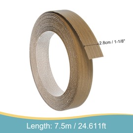 uxcell Edge Banding, 1 1/8 Inch x 24.61ft Pre-Glued Wood Veneer Edging Iron-on Flexible Edge Banding for Cabinet Repair Furniture Restoration, Brown Walnut
