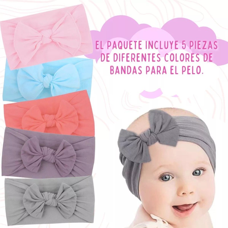 Veraly Set Diademas Niñas Bebes Turbante Moño Banda Elástica Moda
