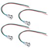 4 Sets PreWired Round LEDs Waterproof 2Color Indicator Light Common