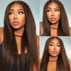 Color 4 Bundle Chocolate Brown Yaki Straight Human Hair Bundles