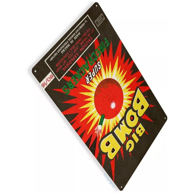 Decor Big Bomb Firecracker 4th July Fireworks Retro USA Wall