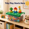 Building Blocks Storage Box for Kids - Transparent Stackable Organizer