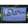 3x5 Join or Die Benjamin Franklin Snake White Flag 3'x5'