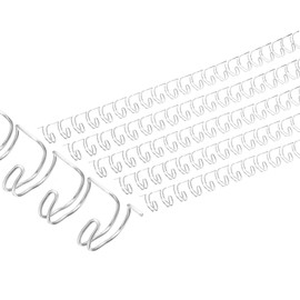 PATIKIL 13mm (1/2") Double Loop Wire Binding Combs, 50 Pcs Metal Twin Loop Binding Coils 100 Sheet Capacity 2:1 Pitch 21 Ring Binding Spines, Silver Tone