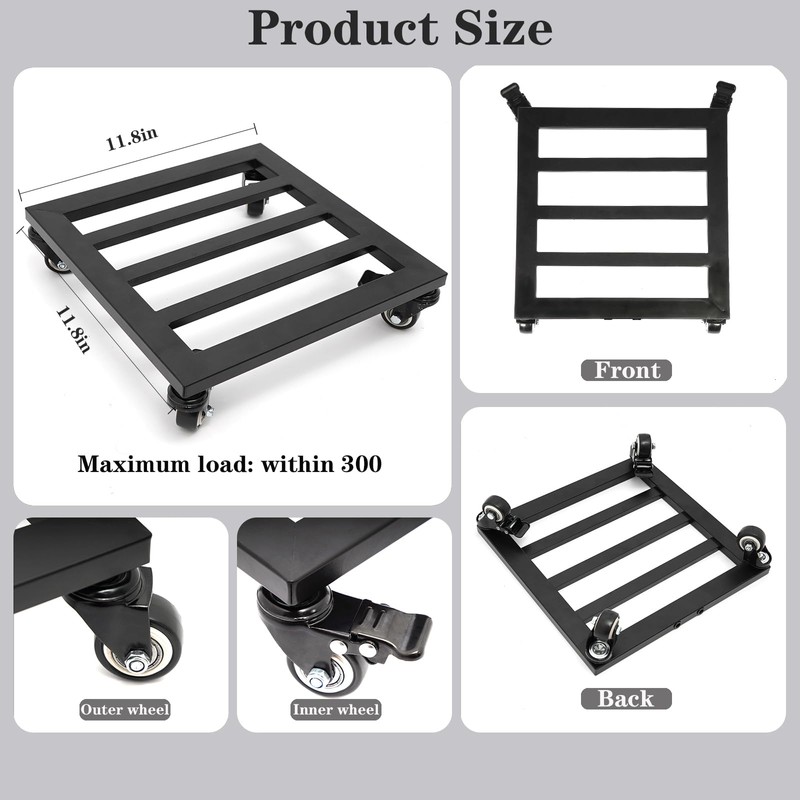 Goooxim Heavy Duty Plant Caddy with Wheels 12Inch - 200lb