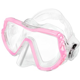 Ruayia Diving goggles with nose protection, swimming goggles, snorkel mask, children, 180° panorama, anti-fog, anti-leak, pink