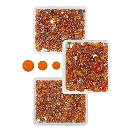 qiipii Orange Crystal Resin Rhinestones for Crafting Orange Red Flatback Stones 3mm 4mm 5mm Non-Hotfix Bright Orange Diamonds Crystals Gems for Nails Face Eyes Makeup Body Tumblers DIY Crafts Decor