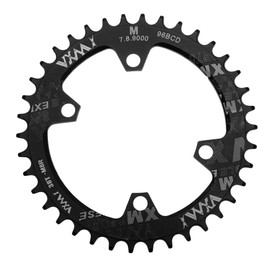 BULLSPANN Narrow Wide Chainring for Speed Road Bike for 96 BCD Bicycle Chainring 160 mm / 6.3 Inch Black Aluminium Alloy Pack of 1