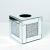 Mirrored Tissue Box Cover Holder, Square Glass Facial Tissue Holder