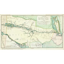 Historic Map : Carte de la Route des Lacs, Depuis Montreal et St. Jean, jusqu'a a la Riviere d'Hudson, 1782, Michel Rene Hilliard d'Auberteuil, Vintage Wall Art : 24in x 13in