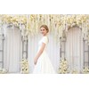 XMJJKUF White Flower Photography Background 10x8ft Arch Wedding Flowers Wall