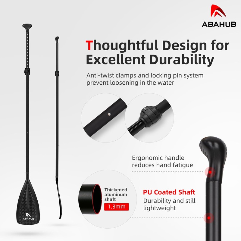 Abahub SUP Paddles - 3 Piece Adjustable Stand up Paddle