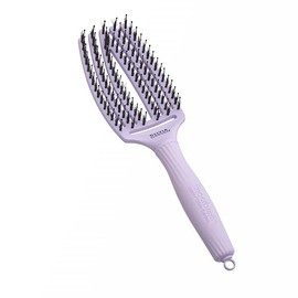 Olivia Garden Fingerbrush Care Iconic - Medium - Pastel Pink - Detangling Hairbrush with Boar and Nylon Bristles for Ultimate Shine and Smooth Styling