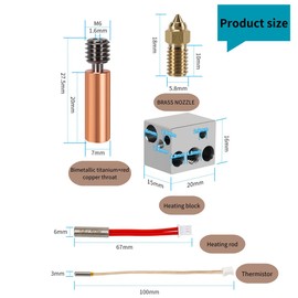 for Elegoo Neptune 4 Hot End Kit Print Head Heater Block High Temperature Heating Cartridge Thermistor for Neptune 4，Neptune 4 Pro 3D Printer Accessories