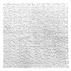 DOPROP Anti Slip Square Shower Mats Tray Non Slip Anti Mould Bath Mats Pads for Bathroom Showers Bathtub Tubs with Suction Cups and Drain Holes Machine Washable 54x54CM/21X21INCH CLEAR