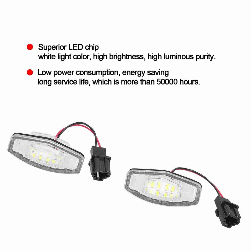 Pair of LED License Plate Lamp White Light 34100S0A013 Fit