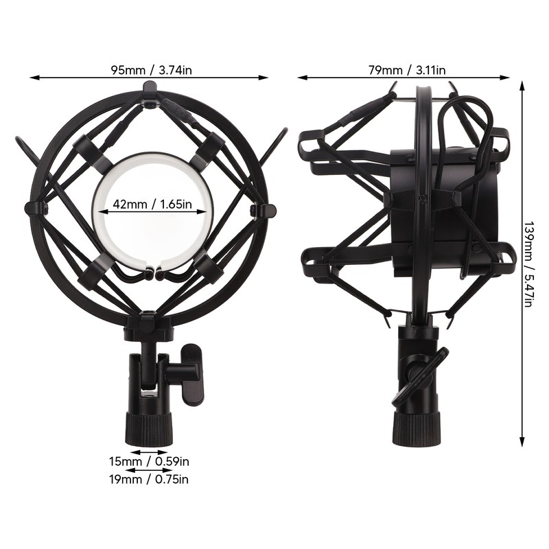 Microphone Shock Mount Mic Holder Non Vibration Suspension Clip Guitar