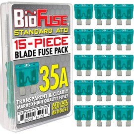 BioFuse Standard ATO 35A Fuse Set (15 Regular Fuses) Blade Group: ATO, ATOF, ATC, ATS, APR, Automotive, Car, Truck, SUV, RV, Boat, Marine
