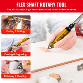 Happybuy Flex Shaft Grinder - 780W Rotary Tool with 131PCS Accessories, 500-23000RPM rotary carver features a 1/4" 3-Jaw Chuck, stepless speed foot pedal