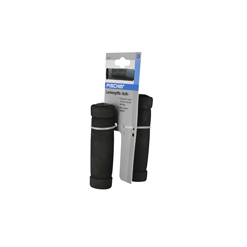 Fischer 85753 Soft Manopole Manubrio Bicicletta Nero, Taglia Unica