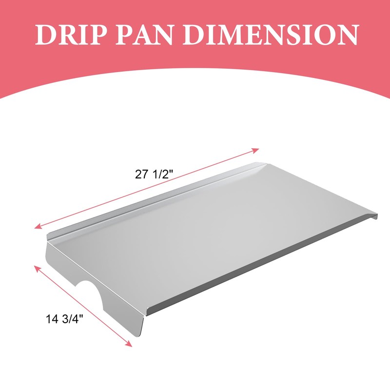 BMMXBI Drip Pan Tray Kit, Drip Pan Heat Baffle and