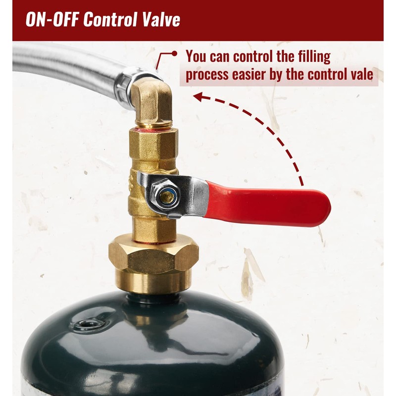 CALPOSE 3 Feet Propane Refill Adapter Hose with Gauge and