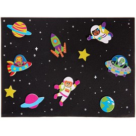 Baker Ross FX140 Solar System Foam Stickers - Pack of 100, Stickers for Arts and Crafts, 3D Foam Stickers, Puffy Stickers for Cards, Paper, Scrapbook and Collage
