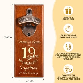 19 Years Anniversary for Men Gifts,19th Wedding Anniversary Keepsake for Husband, Aniversario Marriage Presents for Him Couple