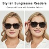 JiSoo Reader Sunglasses Women Men for Sun, Oversized Reading Sunglasses
