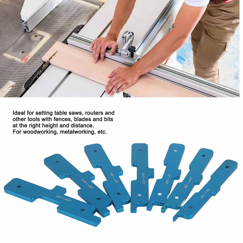 7Pcs Gauge Block Set Aluminum Alloy Saw Table Setup Bars