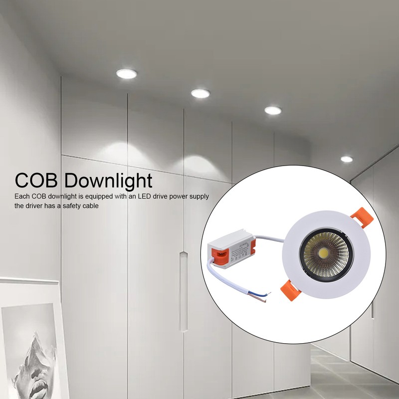 LED Downlight 7W 630lm Adjustable Dimmable Recessed COB Ceiling Light