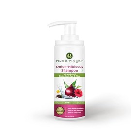 PIA Beauty Squad Handmade Onion Hibiscus Shampoo – chemical -Free with Biotin, Black Tea & Aloe Vera – Nourishes Scalp, Reduces Hair Fall & Frizz – Natural for Stronger, Shinier Hair (8.4 oz)