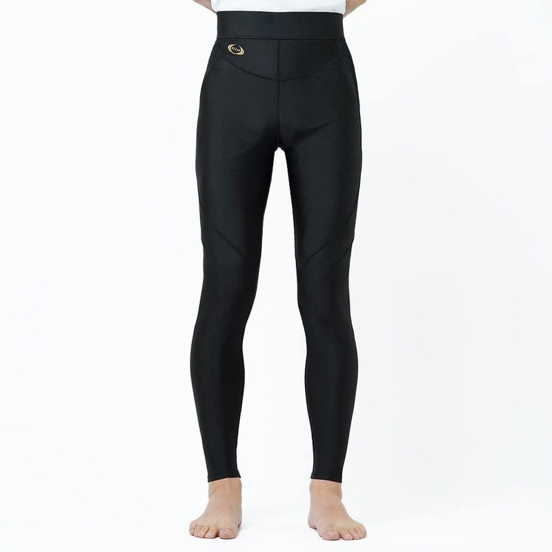 Gunze RIZAP Men's Compression Leggings, Hip Lifting, 10/4 Length, Black