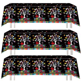 Qpout 3 Pieces Hispanic Heritage Month Tablecloth,Colorful Disposable Plastic Table Cover for Spanish Classroom, Party & Celebration Decor, National Hispanic Heritage Month Decorations